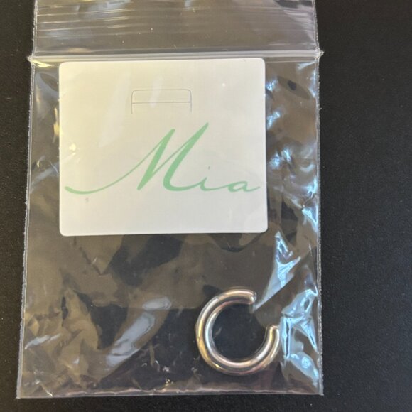 MIA 10mm hoops and 1 ear cuff. Stainless steel - stays silver forever! - NWT - Picture 4 of 6